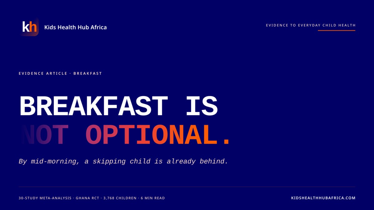Breakfast Is Not Optional., Kids Health Hub Africa